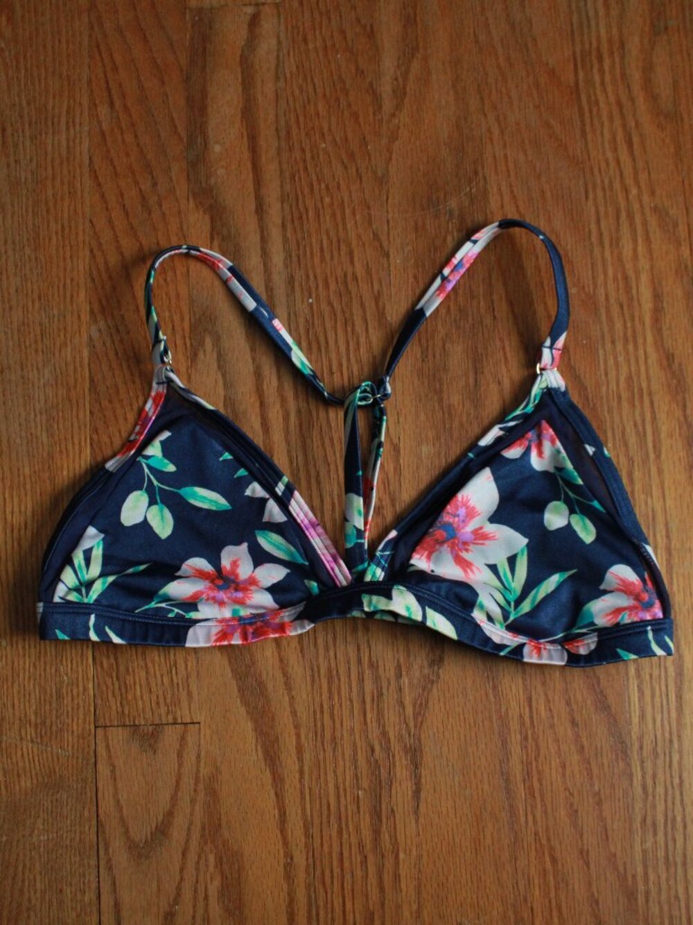 Pink (by Victoria's Secret) Floral Print Mesh Trim Unlined Bralette